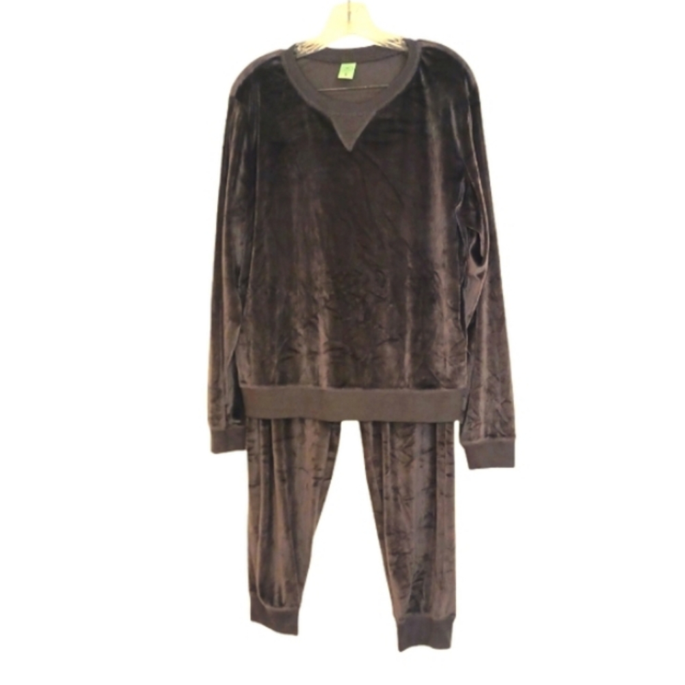 Honeydew 2 Pc Velour Jogger Lounge Pajama Set Women's Size XL Cocoa Brown